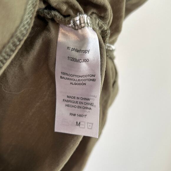 NWT n:philanthropy Crew Neck Ruched Side T-Shirt, Army Green, Women’s Medium - Picture 5 of 6